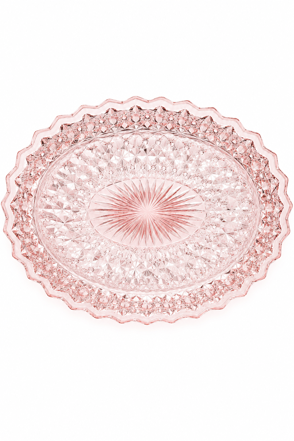Vintage Pink Depression Glass Vanity Tray | 11.25” Decorative Platter