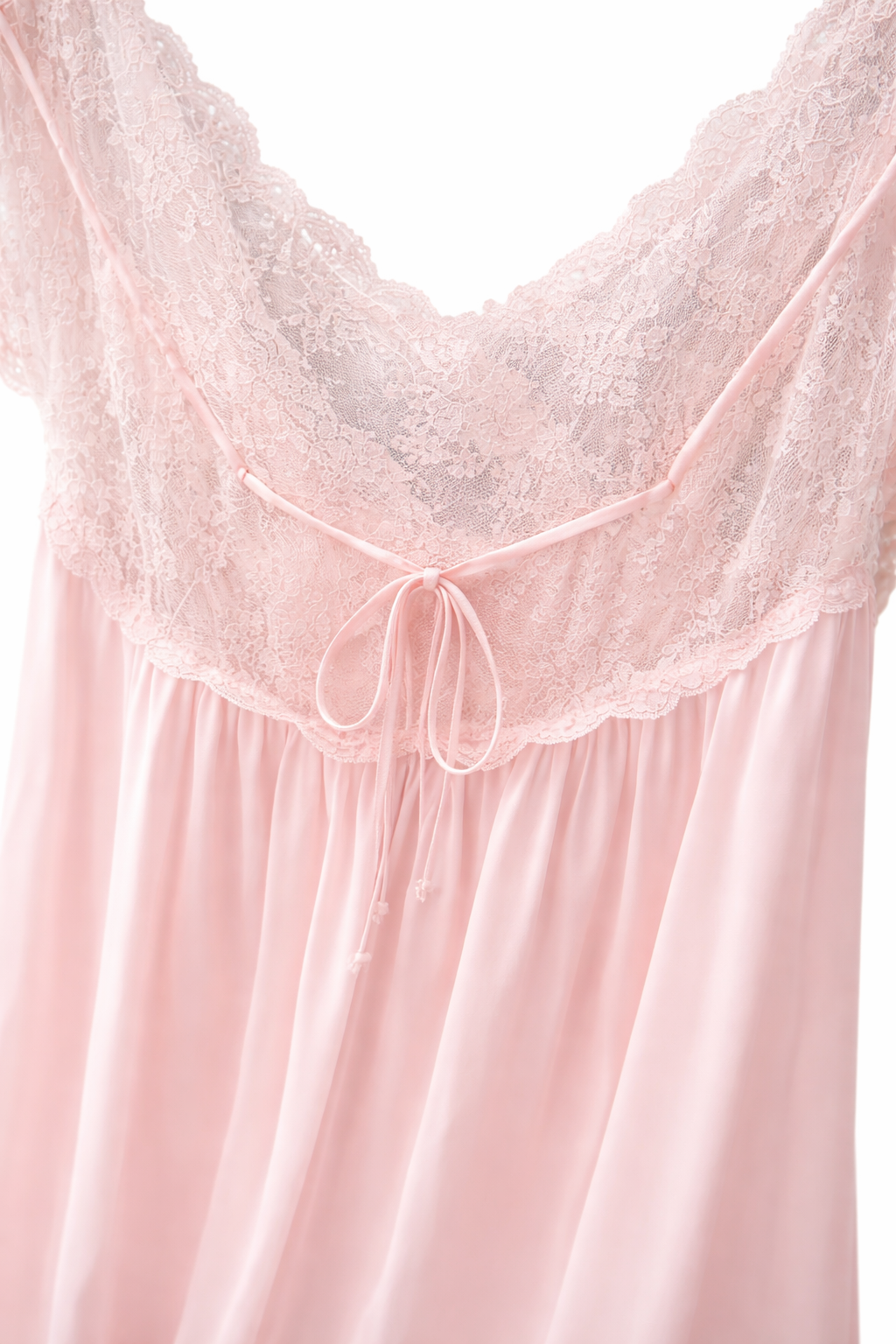 Vintage Baby Pink Lace Nightgown | Romantic Sheer Slip Dress, Soft Feminine Lingerie L/XL