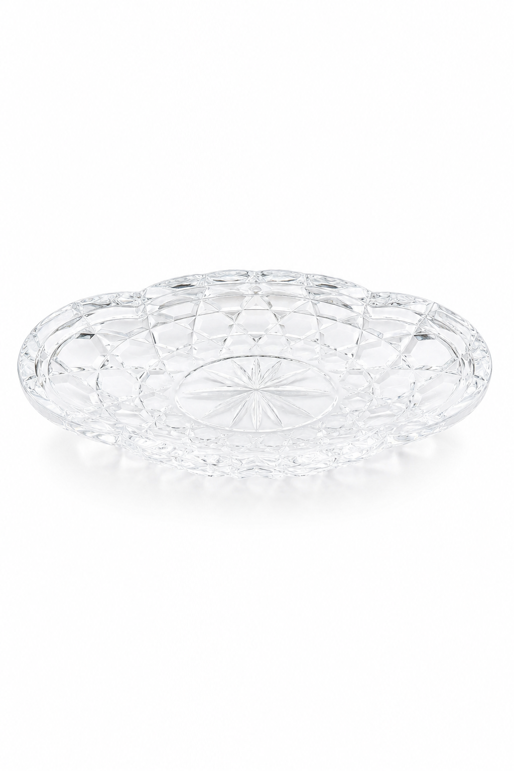 Vintage Clear Cut Glass Trinket Dish | Small Crystal-Style Jewelry Bowl | Candy, Ring or Vanity Dish