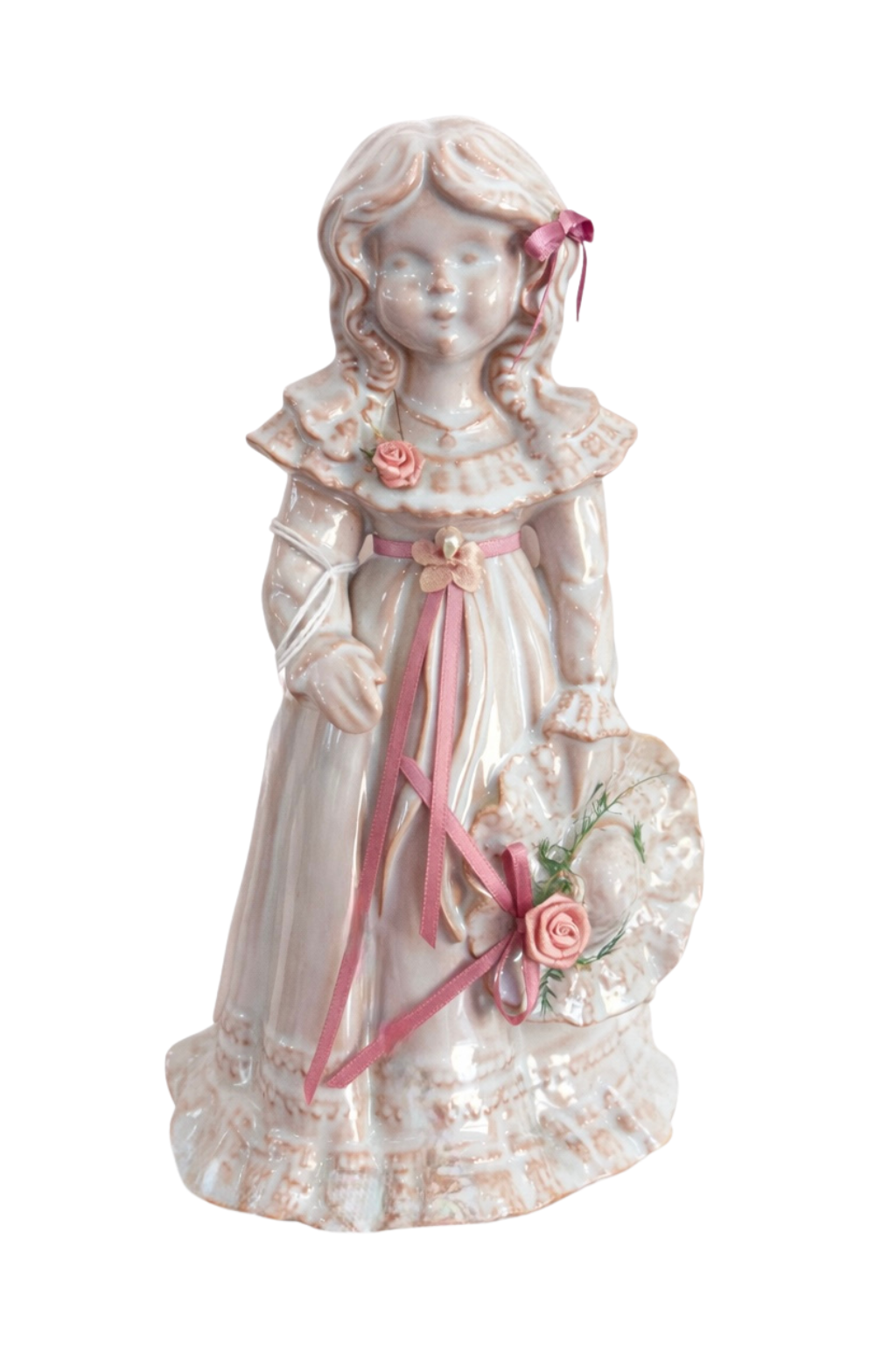 Mademoiselle Élodie - Vintage Porcelain Girl Figurine | Romantic French Cottage Decor