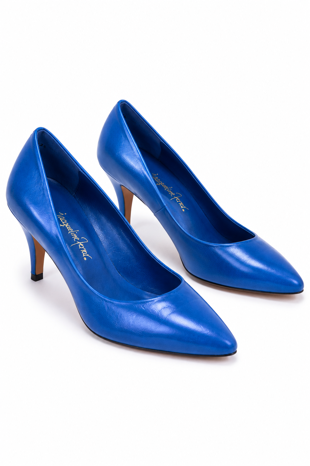 Vintage 1980s Jacqueline Ferrar Cobalt Blue Genuine Leather Pumps Made in Spain Size 7.5