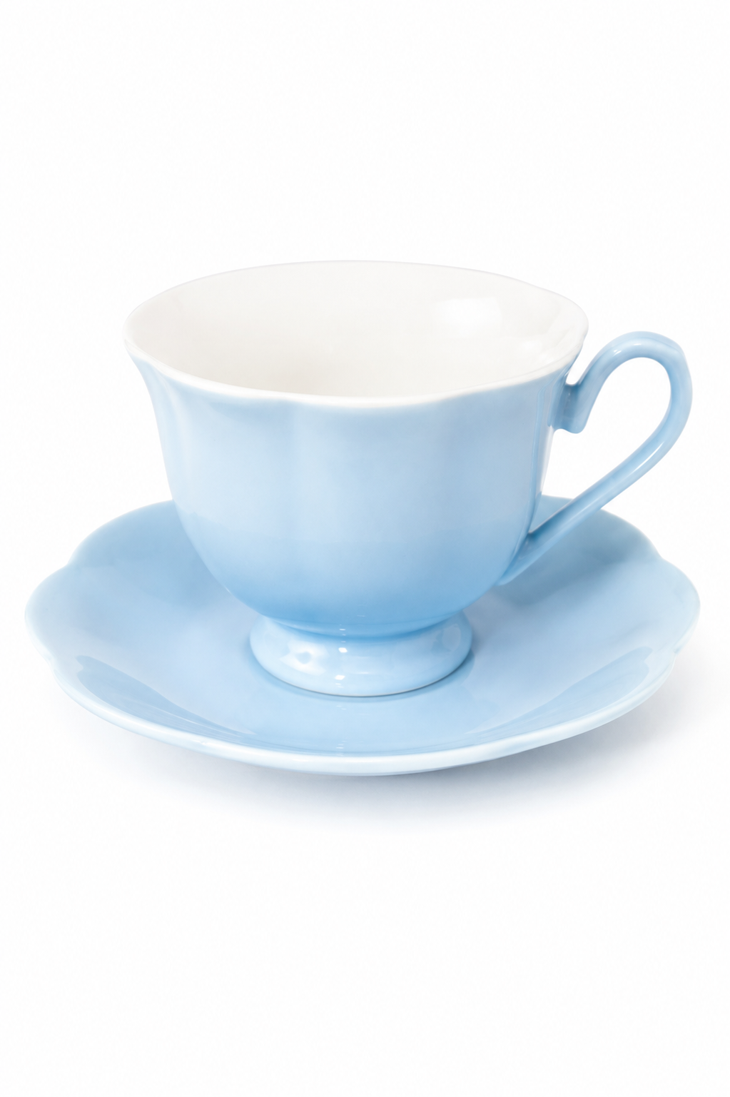 Market Square Mini Light Blue Teacup & Saucer Set – Romantic Pastel Blue Tea Cup