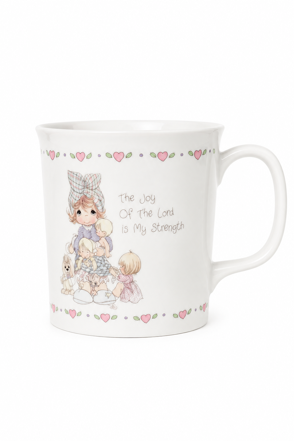Vintage Precious Moments “The Joy of the Lord Is My Strength” Mug – Religious Coffee Cup