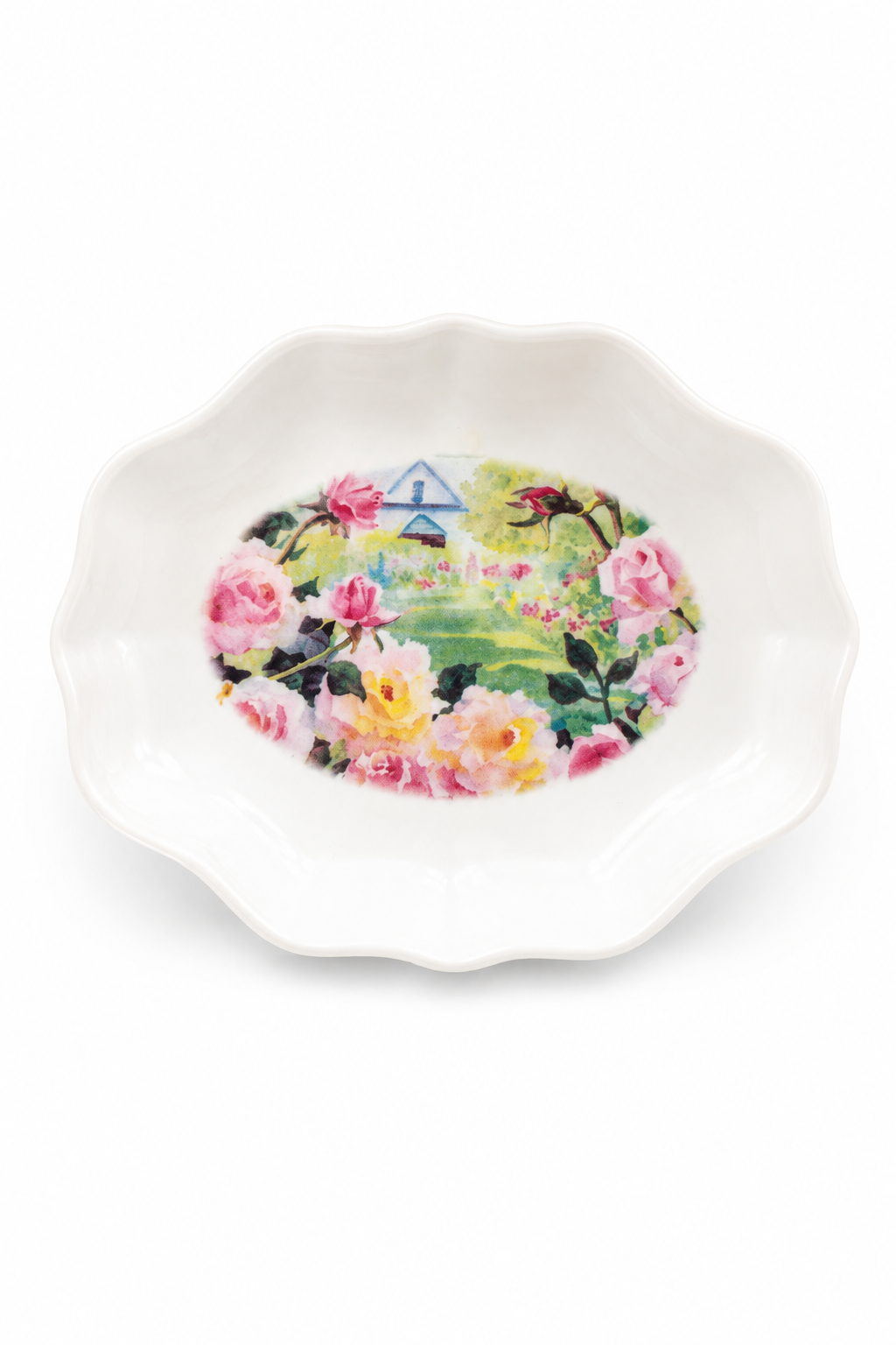 Vintage Floral Porcelain Trinket Dish | Romantic Rose Garden Jewelry Dish | Cottagecore Decor