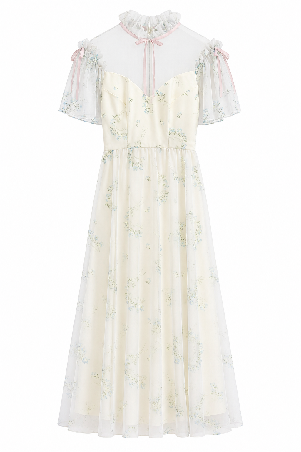 Vintage Dance Allure Floral Chiffon Maxi Dress | Cottagecore Fairycore Formal Gown | Estimated XS/S