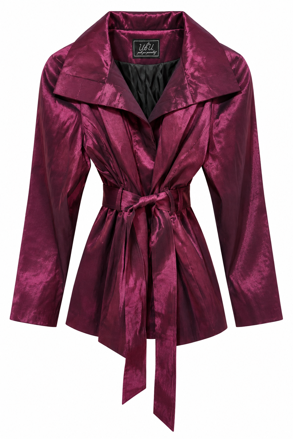 Vintage UBU Pack Your Personality Burgundy Belted Jacket – Size Small