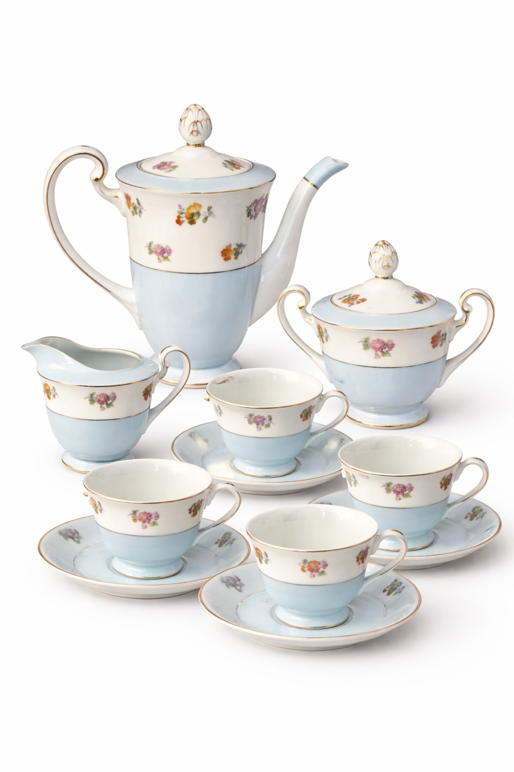 Rare 1920s–1930s Noritake Coffee Set | Hand-Painted Porcelain Tea Set, Japan