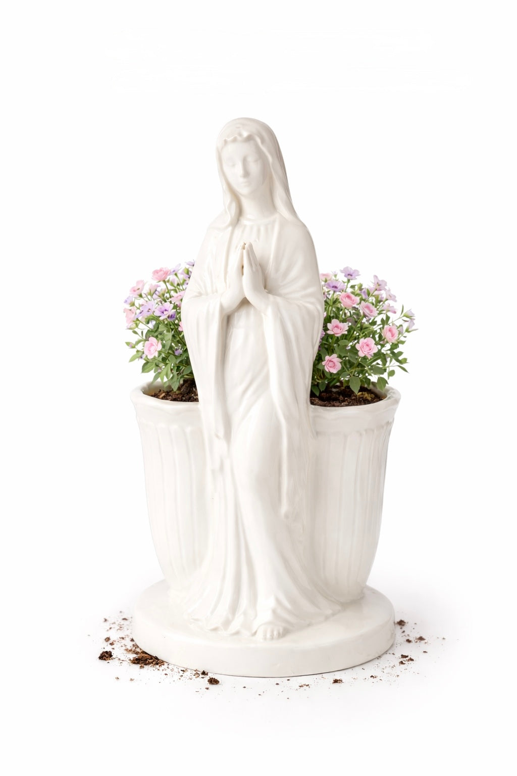 Vintage 1950s Virgin Mary Planter Statue | Mid-Century Religious Garden Planter