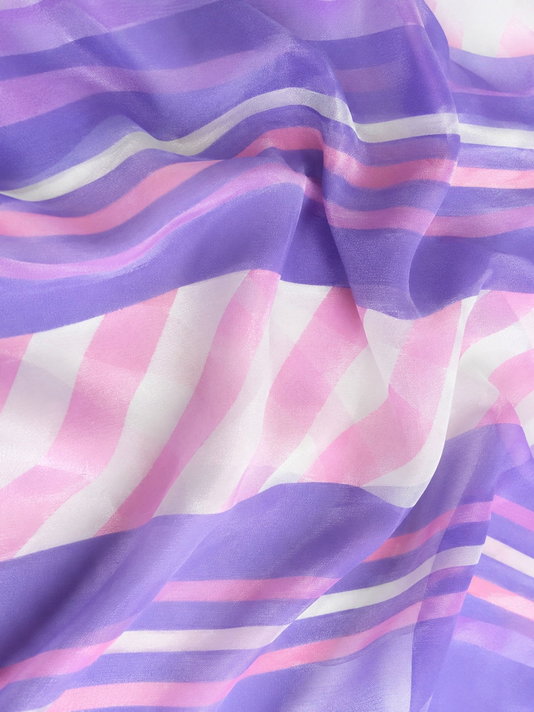 Morsly New York Made in Italy Pink Purple & White Sheer Neck Scarf | Hair Scarf