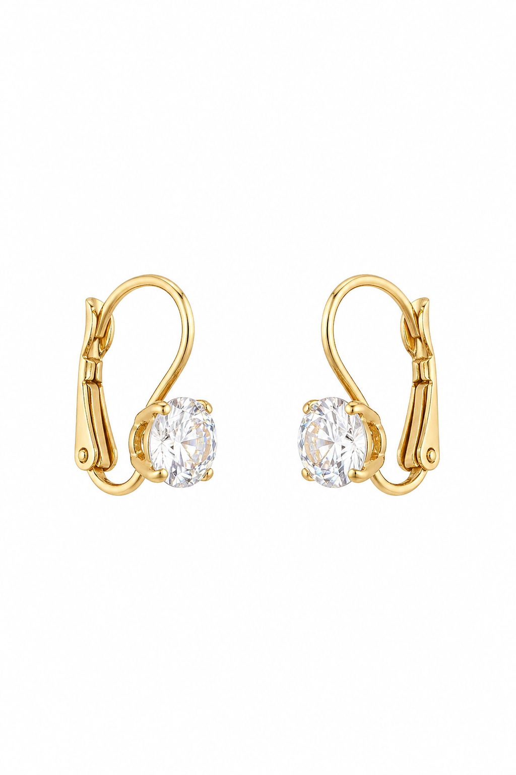 Vintage 2007 Avon Gold Tone Solitaire Drop Earrings