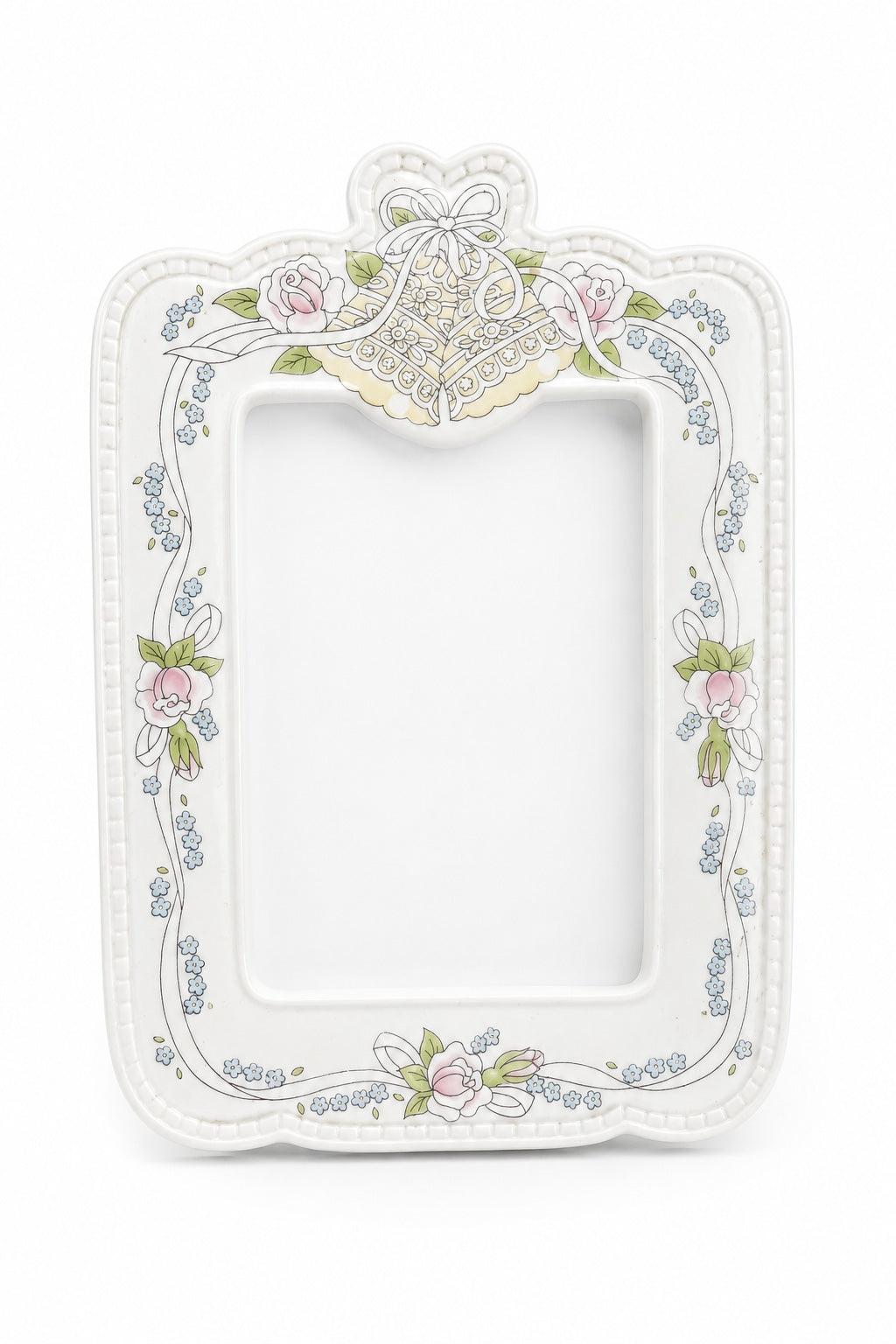Vintage George Good Japan Wedding Picture Frame | Romantic Floral Ceramic Frame