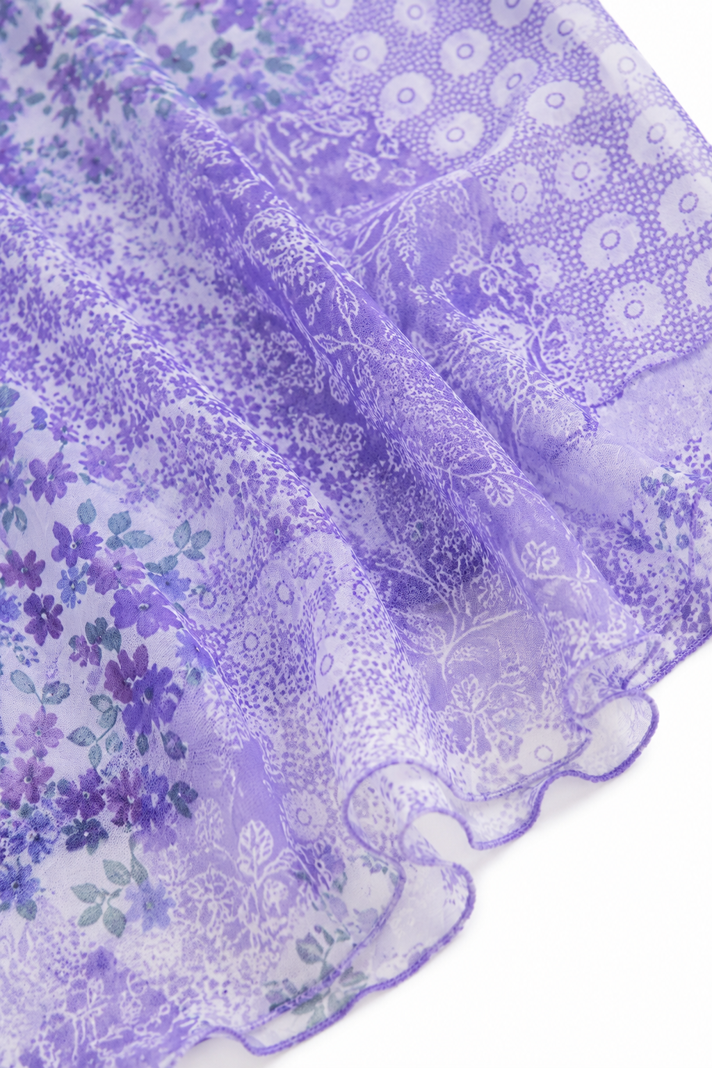 Vintage Sheer Purple Floral Cover-Up Dress | Dreamy Beach Cover-Up | Cottagecore Boho Dress - Size M/L