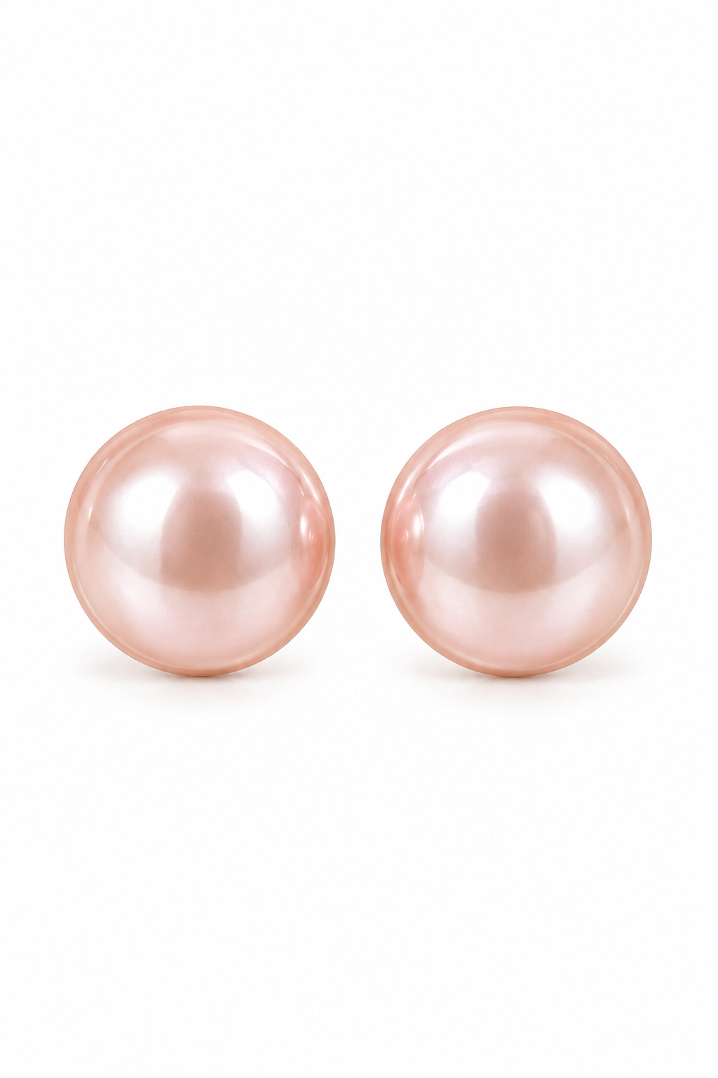 Vintage 1980s Blush Pink Faux Pearl Button Stud Earrings | Classic 1960s-Inspired Retro Jewelry