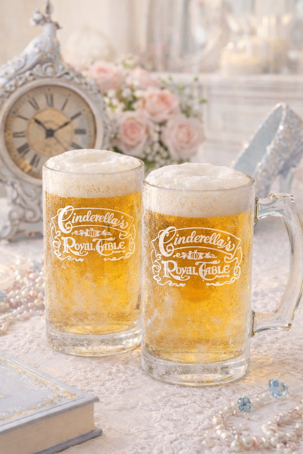Cinderella’s Royal Table Beer Mug Set (Disney World) | Set of 2 Glass Steins