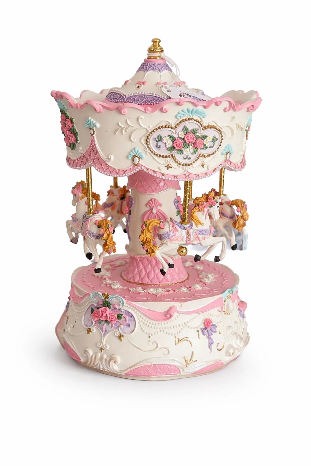 Vintage Rococo Musical Carousel | Hand-Crank Spinning Horse Music Box (RARE)