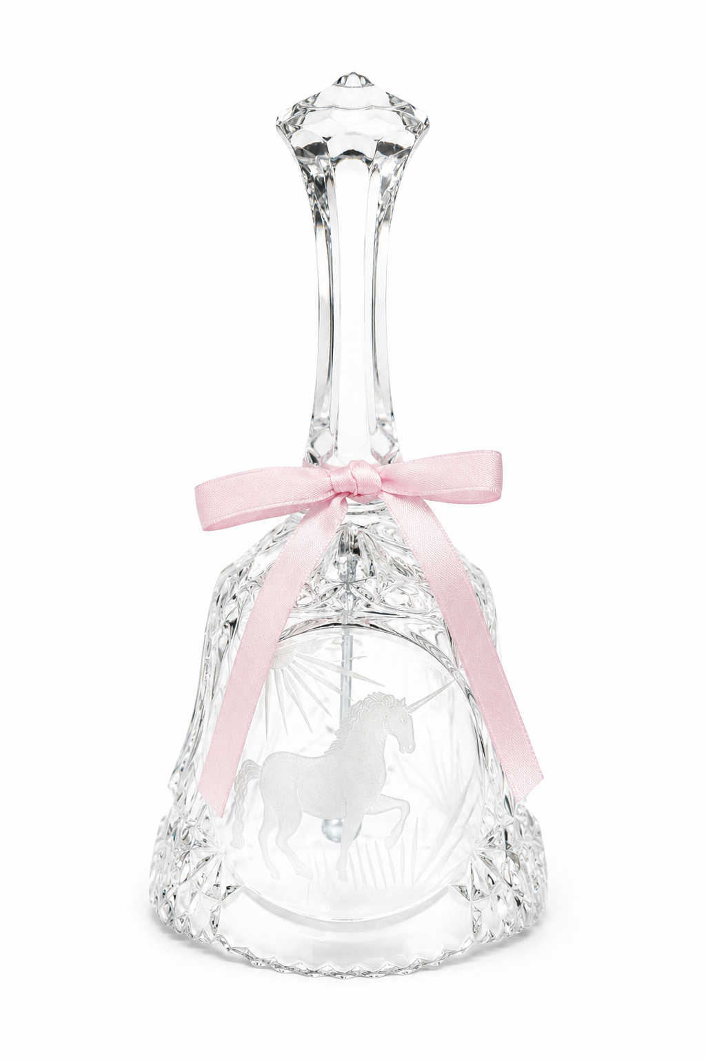 Vintage Artmark Bleikristall 24% Lead Crystal Unicorn Bell Cut Glass West Germany 8.5”