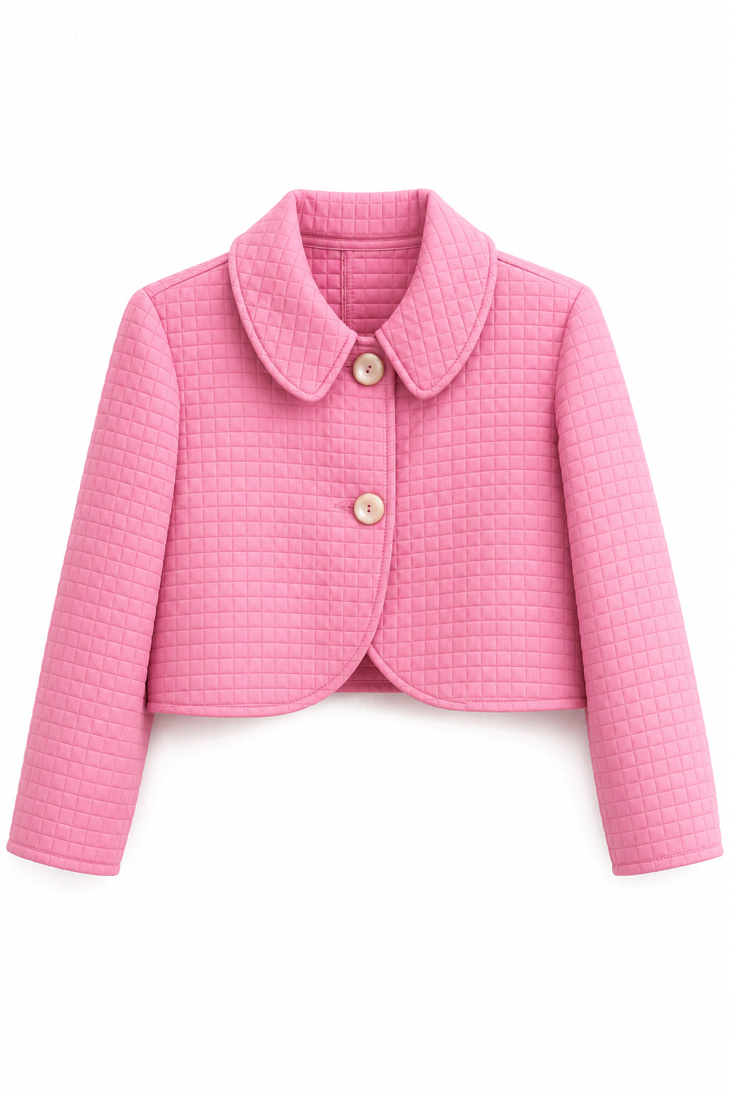 Harve Benard Pink Quilted Cropped Jacket | Preppy Petite Jacket | XS–M