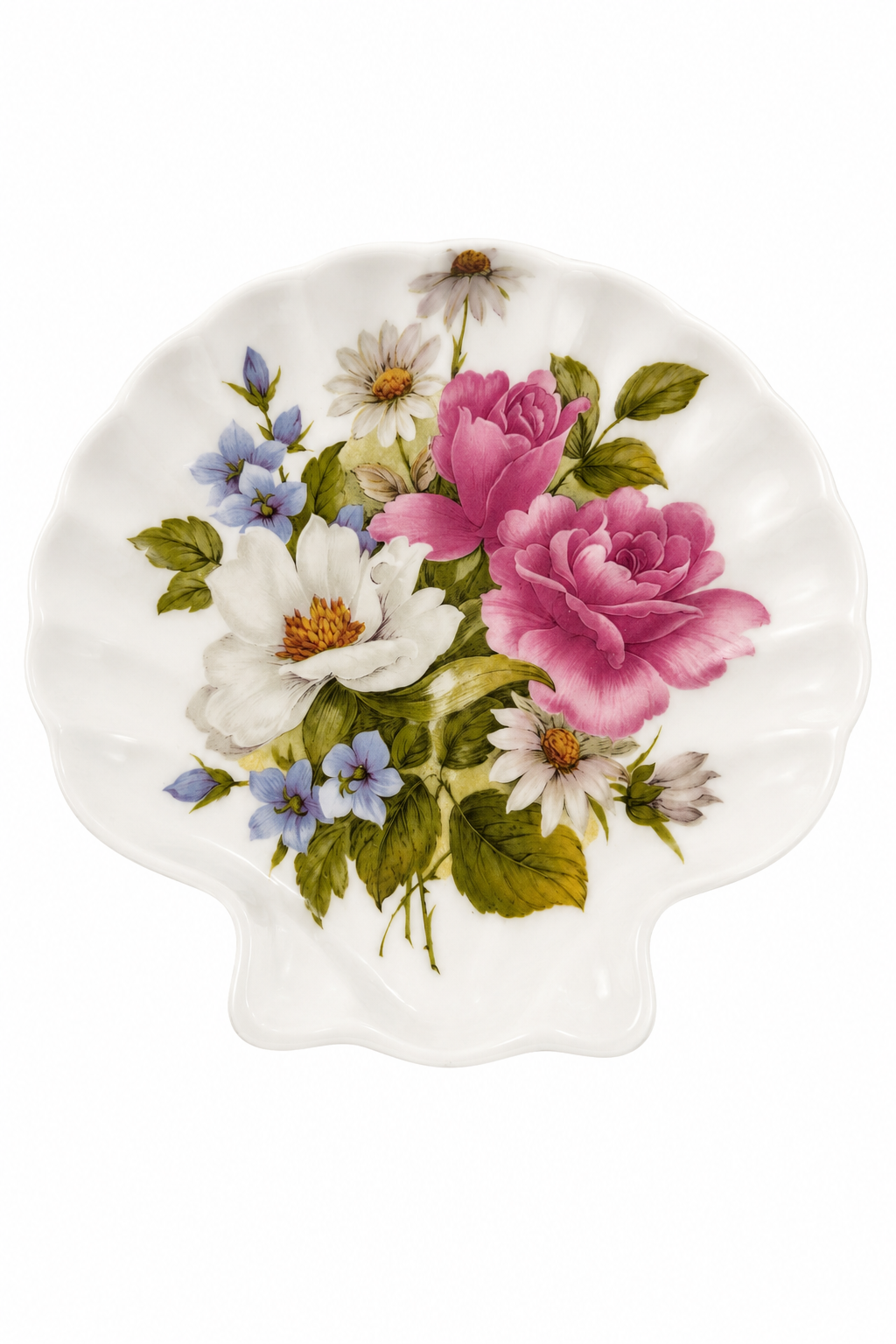 1980s Royal Stafford Fine Bone China England Seashell Plate | Victoria Secret Collection Floral Dish