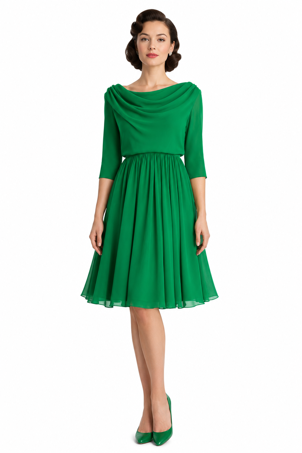 Vintage 1960s Miss Elliette California Shamrock Green Dress Size 12