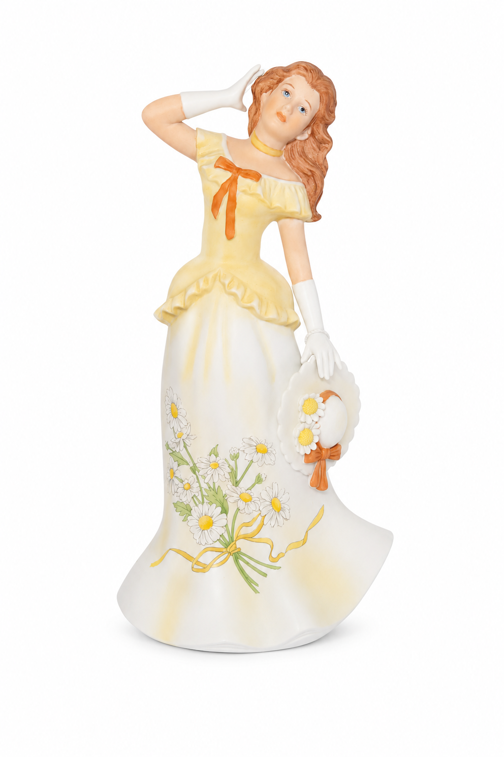 Vintage 1986 April “Cassandra with Daisies” Figurine | Made in Mexico | Spring Girl Figurine | 8.5” Tall