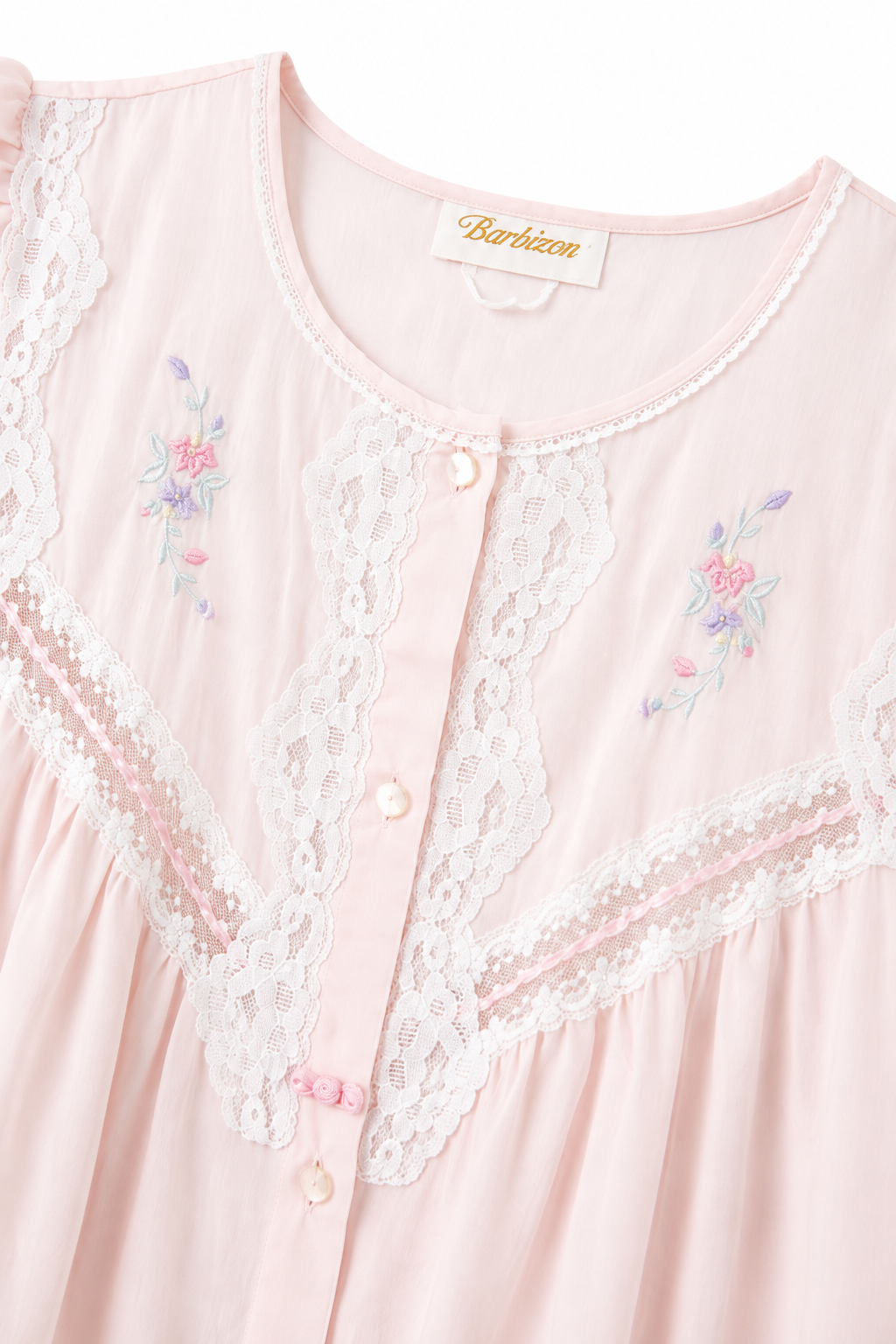 Vintage Barbizon Pink Nightgown | Feminine Lace Nightdress | Romantic Cottagecore Sleepwear M/L