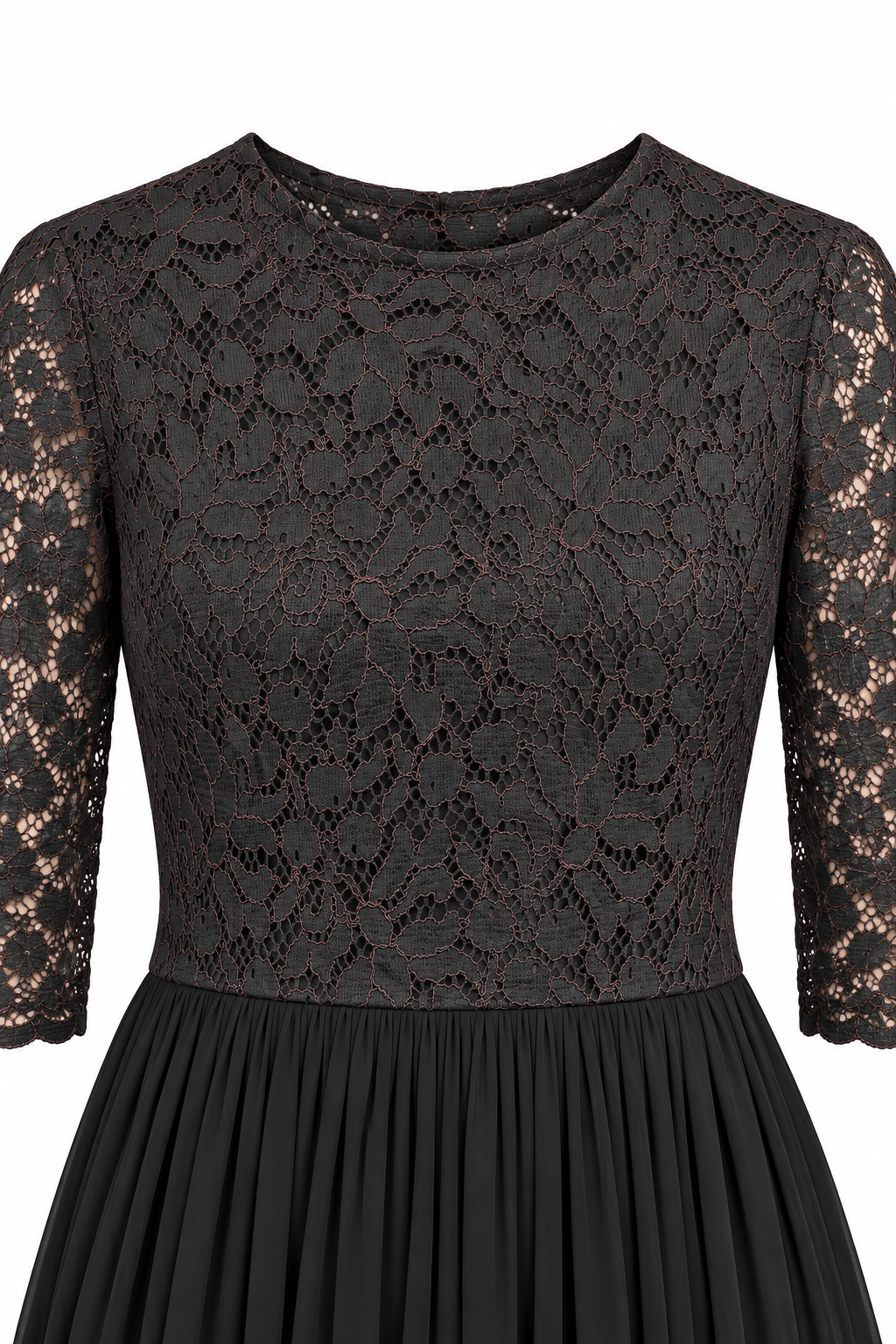 Vintage 1950s–1960s Black Lace Midi Dress – Metal Zipper | XS/S