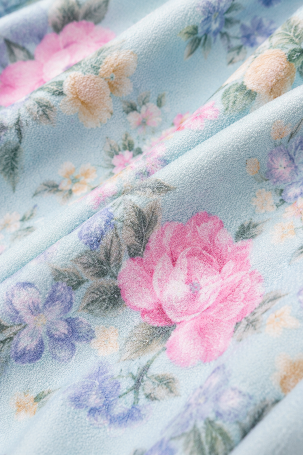 Vintage Carriage Court Floral Housecoat Nightgown – Soft Blue Button-Front Lounger | Cottagecore | Approx. Medium–Large