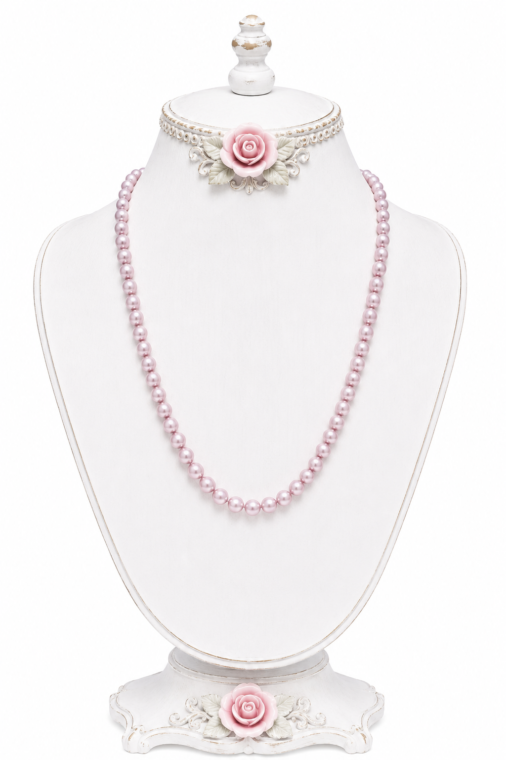 Vintage Pink Faux Pearl Necklace | Romantic Pastel Pearl Strand Necklace | 24” Long