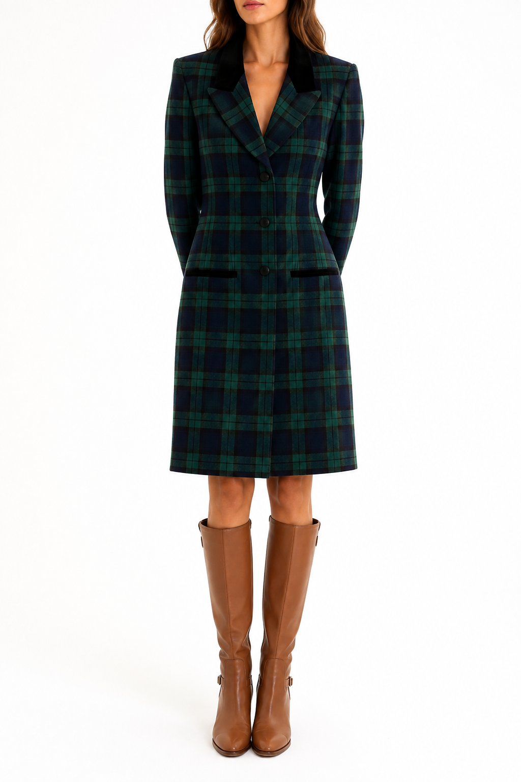 Vintage 1980s-90s J.G. Hook Tartan Plaid Blazer Dress | Old Money Equestrian Style – Size 6