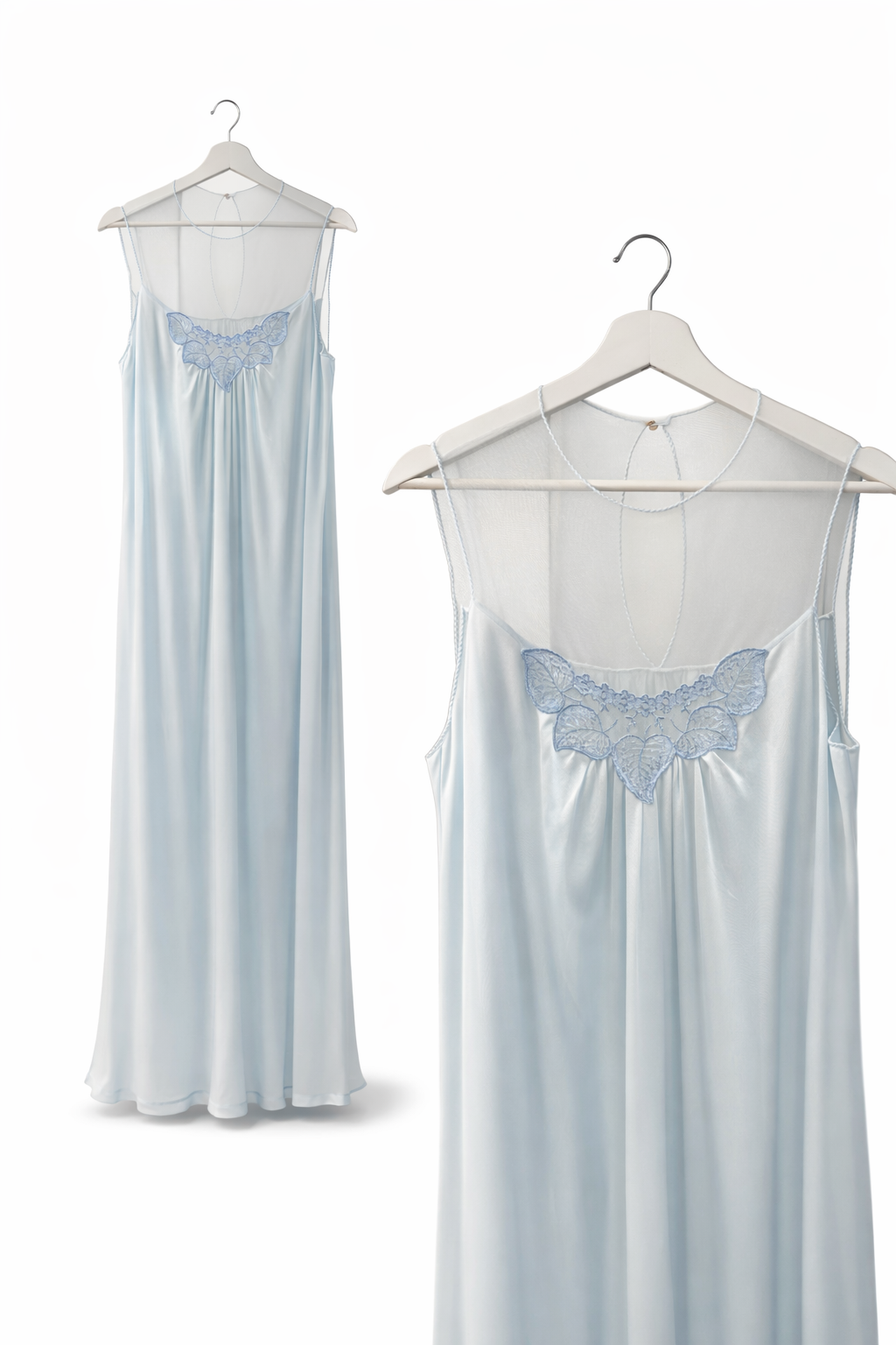 Powder Blue Dream | Vintage E.W.S. New York Sheer Lace Nightgown (Size M)