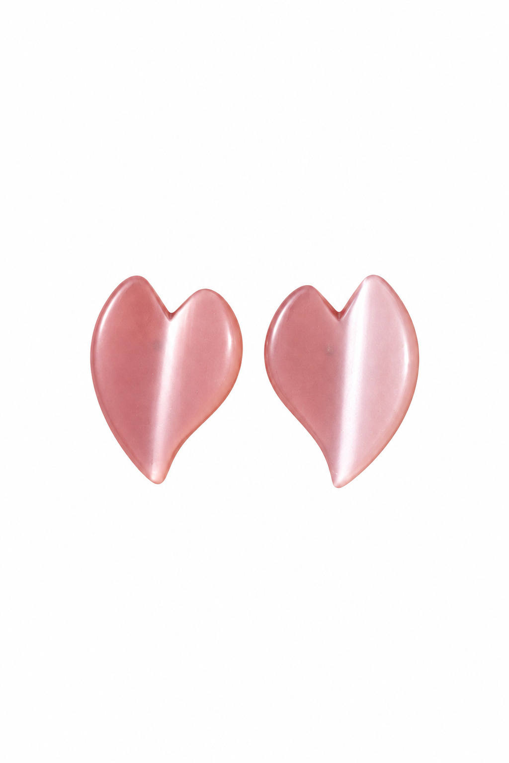 Vintage-Inspired Petite Pearlescent Pink Heart Stud Earrings