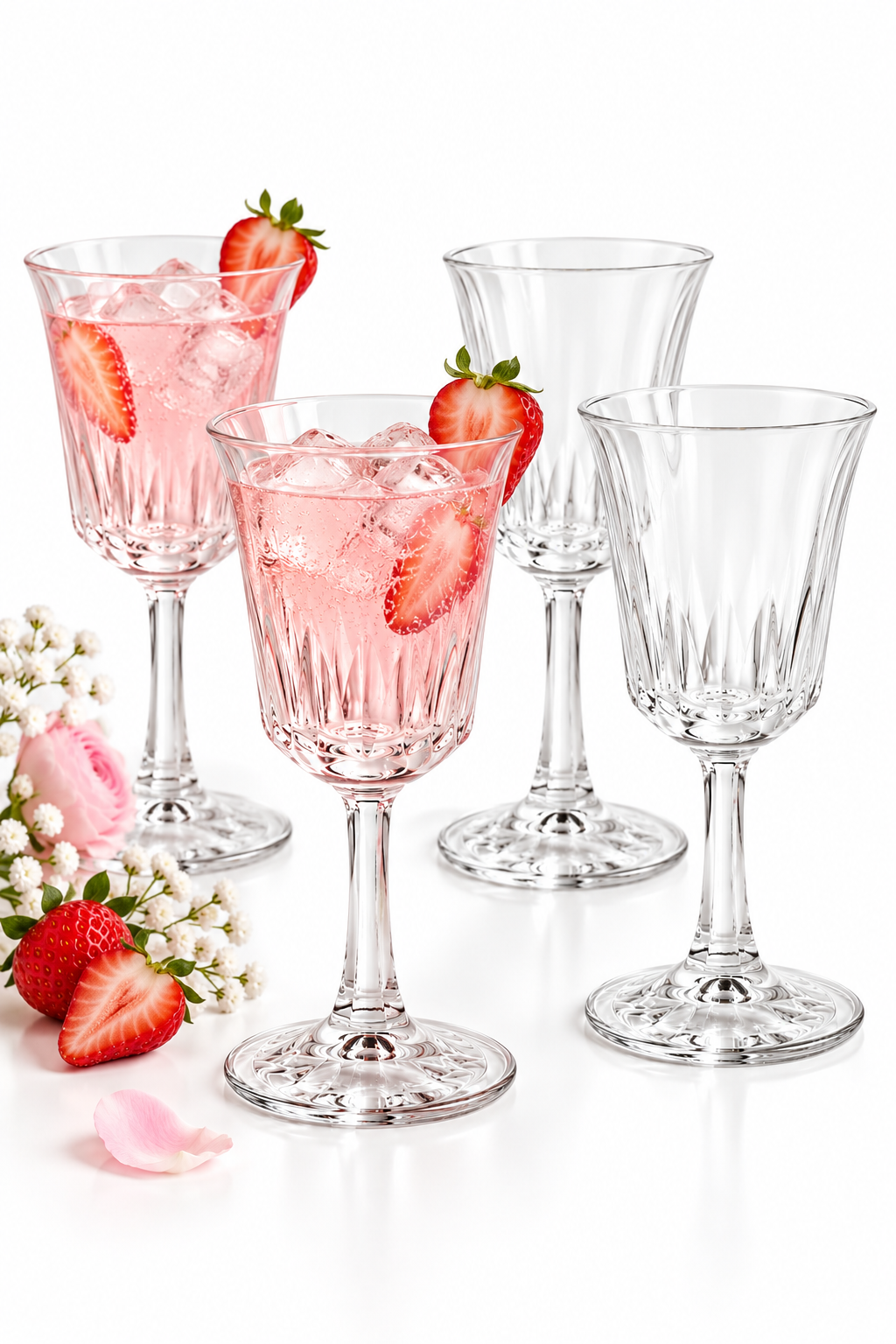 Vintage 1970s Luminarc France “Regency” Crystal Wine Glasses – Set of 4