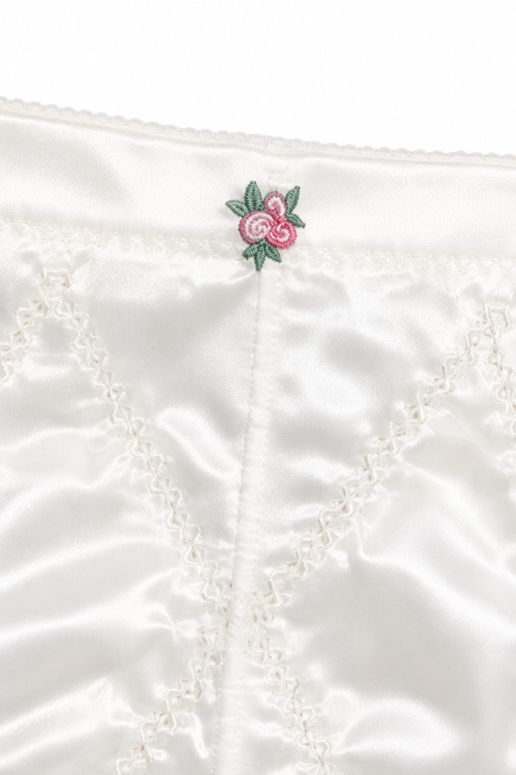Vintage Ivory Satin Lycra Spandex Longline Underwear / Shapewear Shorts | Size 8 / XL (Pretty New)