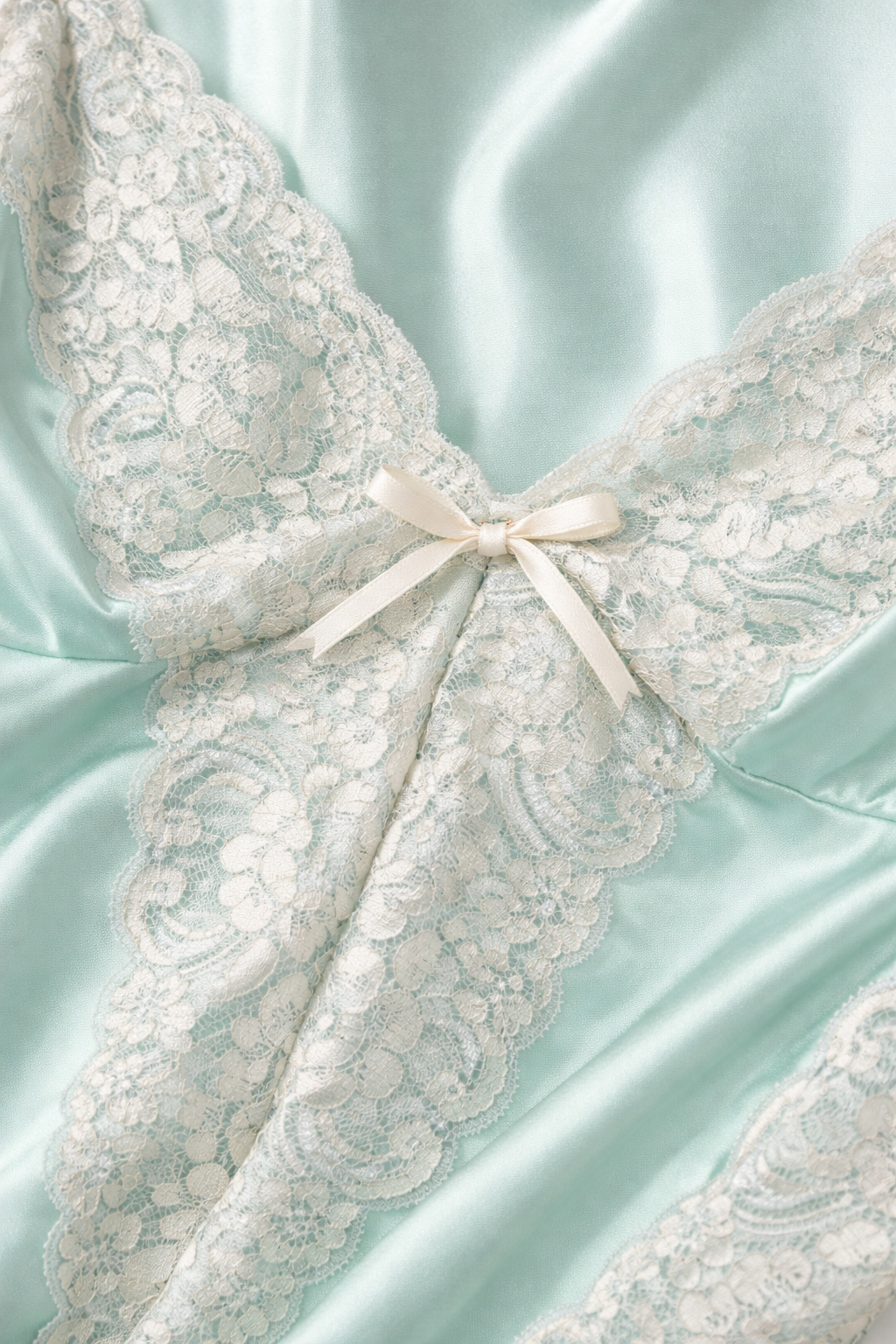 “Mint Chantilly” Vintage Lace Bodysuit | Lingerie One-Piece Made in USA