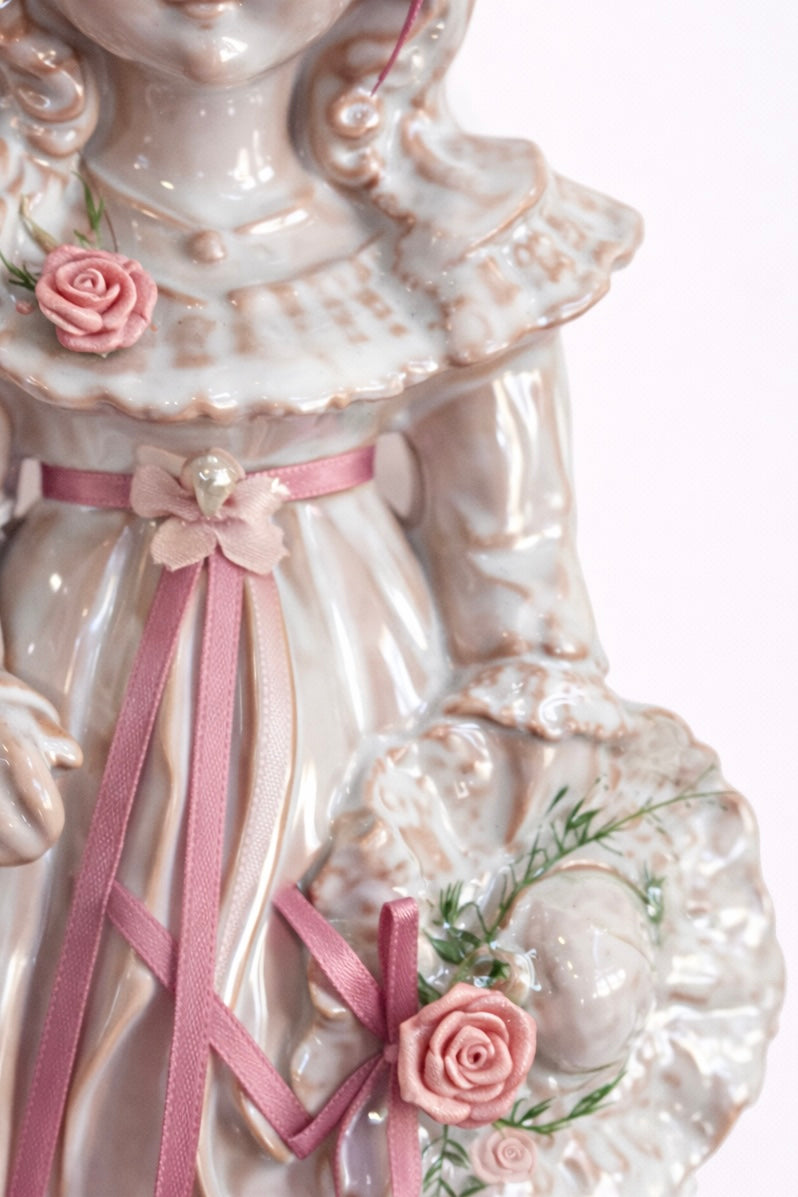Mademoiselle Élodie - Vintage Porcelain Girl Figurine | Romantic French Cottage Decor