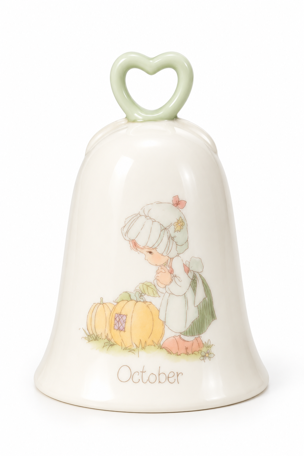 Vintage 1989 Precious Moments October Pumpkin Bell | Made in Japan
