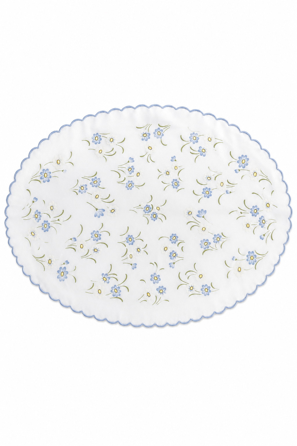Vintage Floral Embroidered Table Mat / Doily | Pink or Blue Cottagecore Placemat | 1970s–1980s