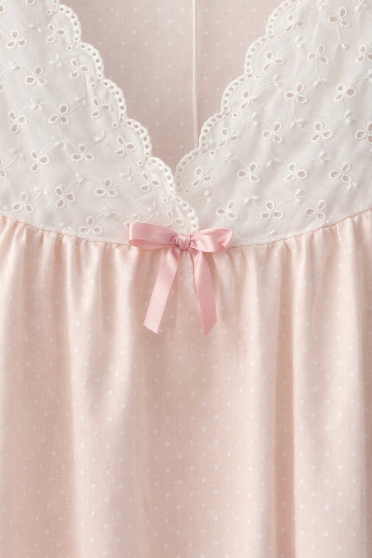 Blush Pink Lace Nightgown Vintage Style | Cottagecore Prairie Sleep Dress L