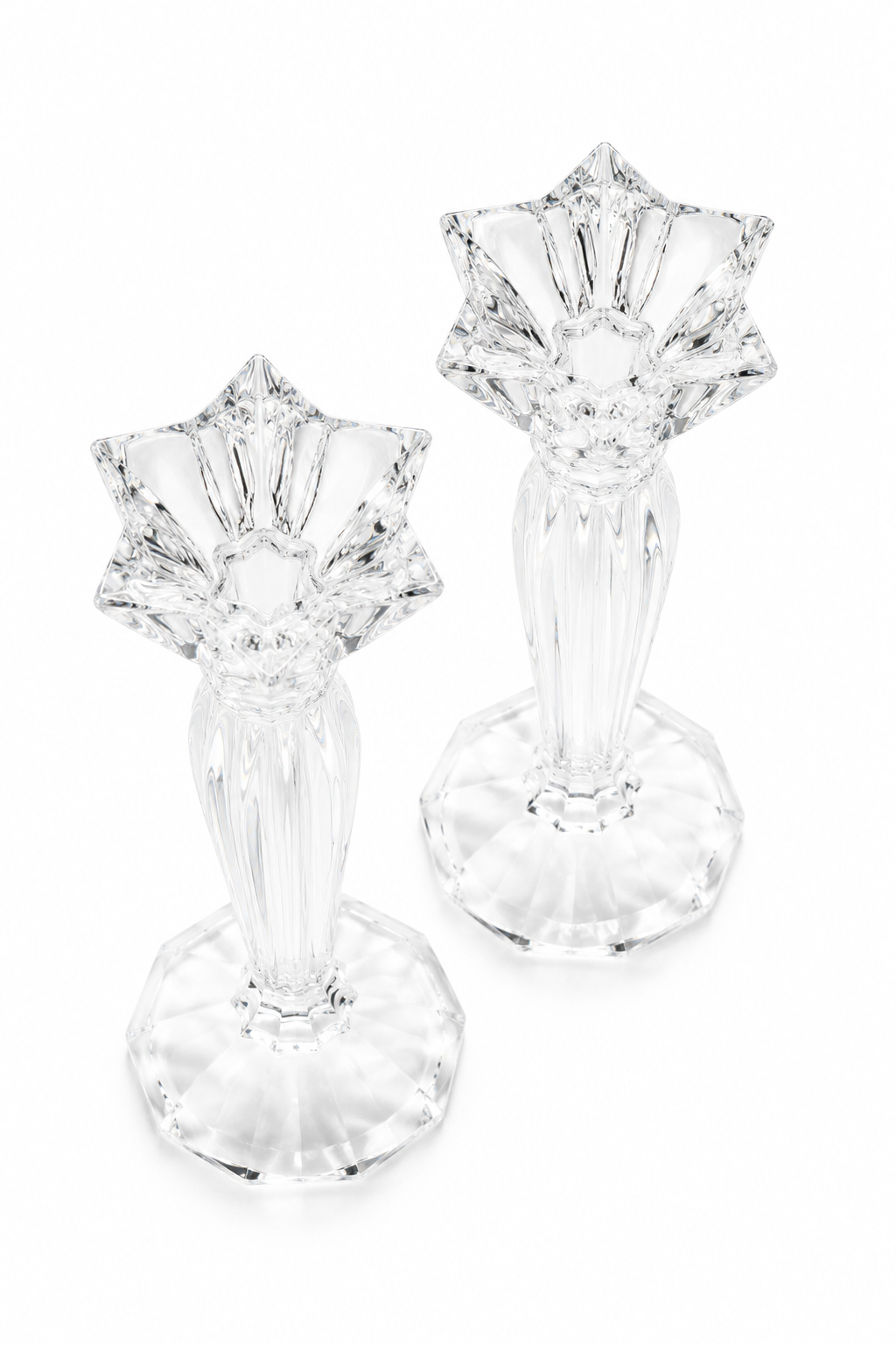 1980s Towle Full Lead Crystal Tulip Candlestick Holders | Set of 2 | 24% Lead Crystal | Vintage Elegant Decor