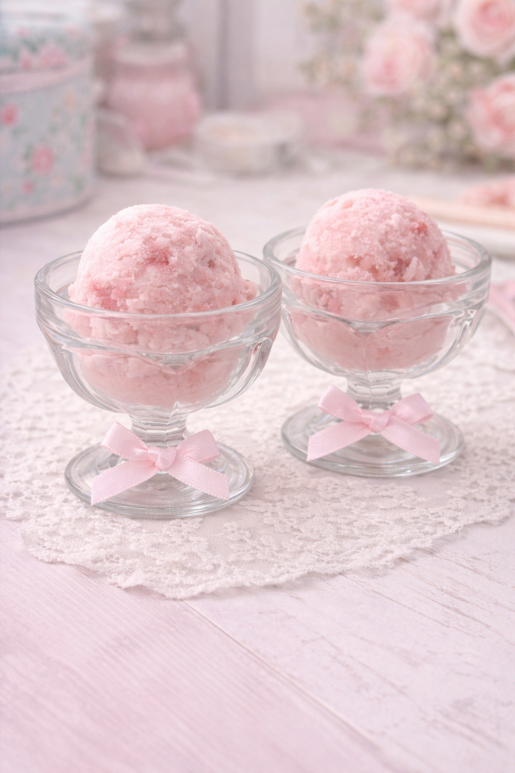 Petite Vintage Glass Ice Cream Coupes | Mini Dessert Bowls (Set of Two)