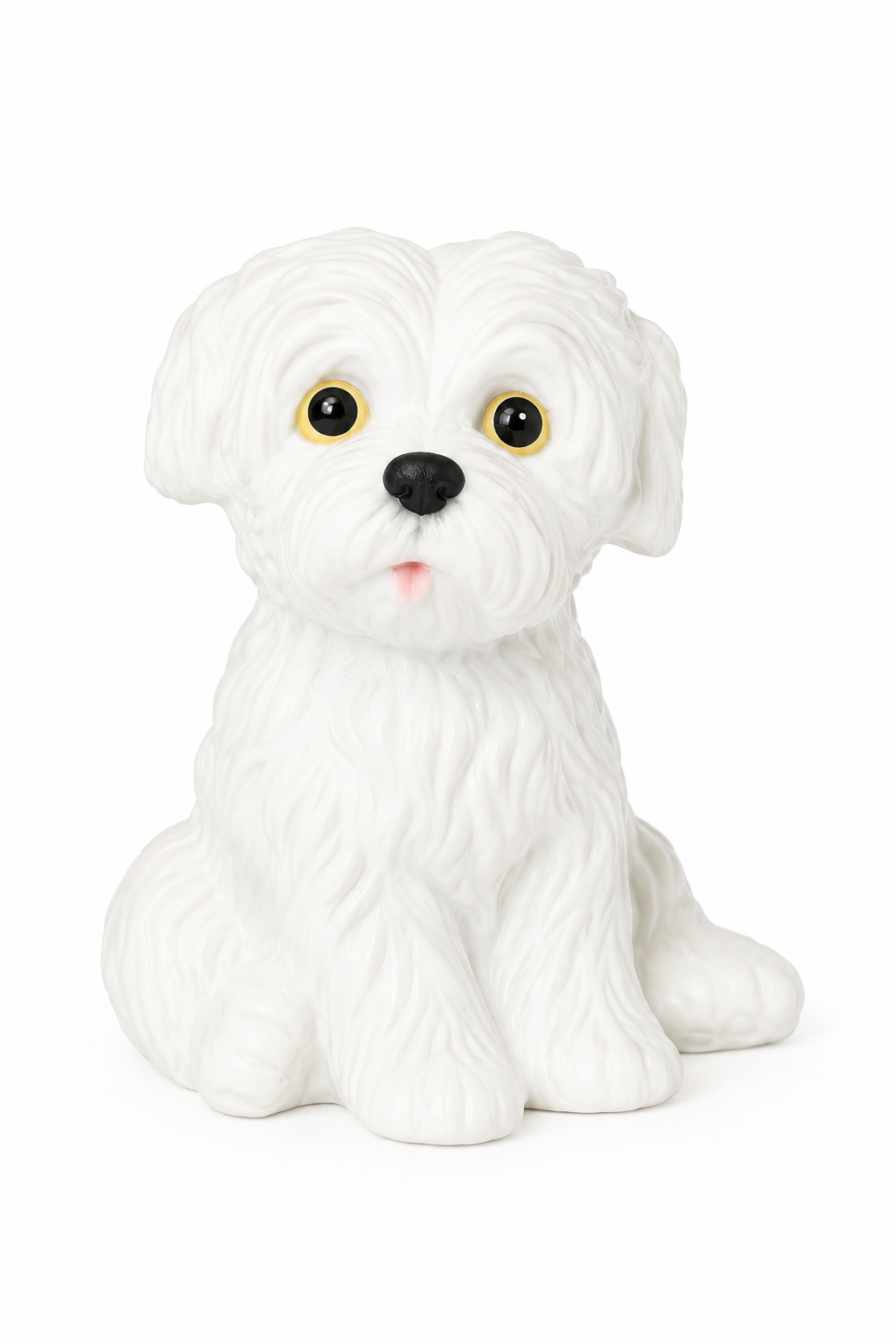Vintage 1970s–1980s HOMCO Maltese Puppy Figurine | White Dog Collectible | Sweet Cottagecore Puppy Decor