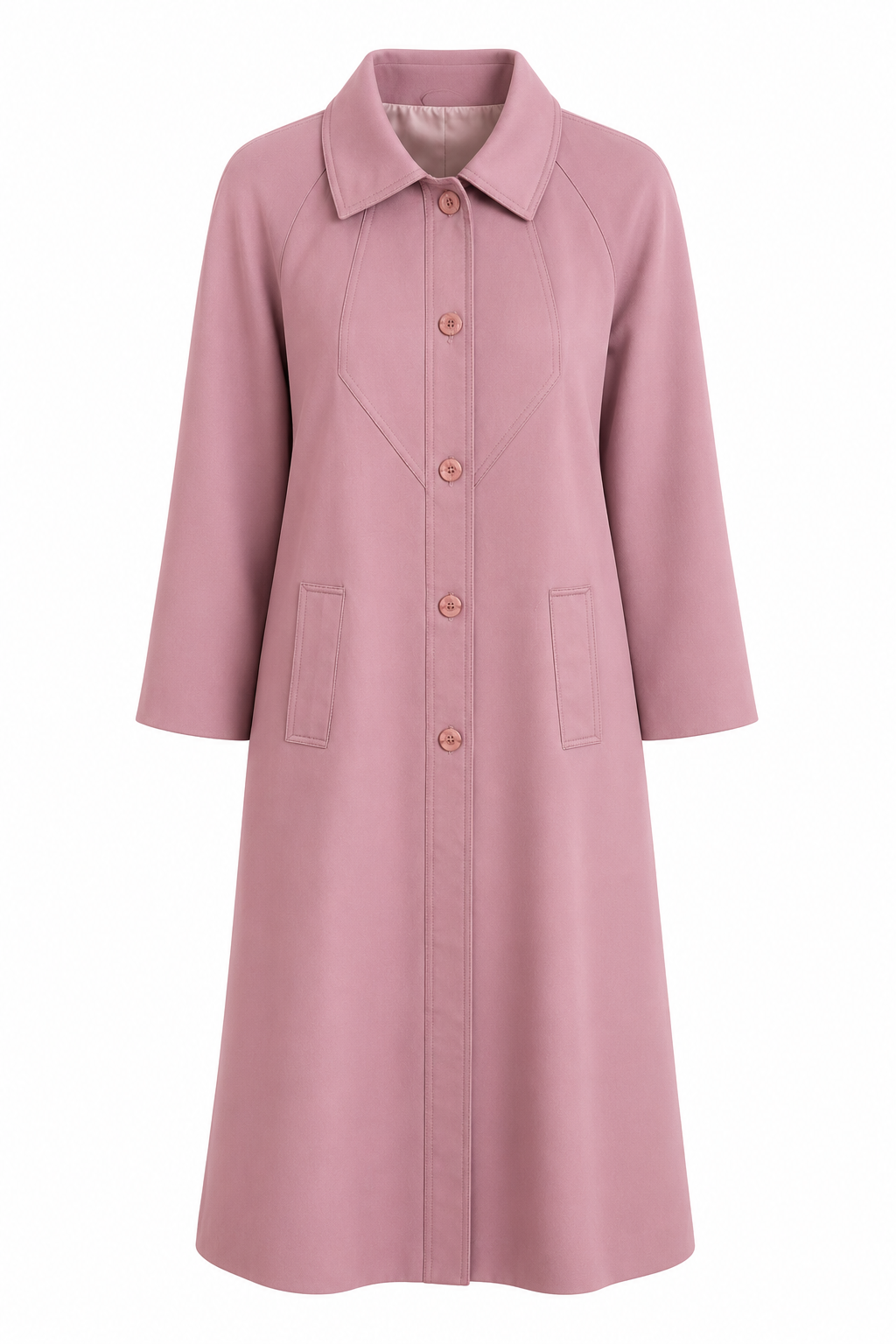 Vintage 1960s/1970s Blush Pink Lightweight Trench Coat | Oversized Spring Coat | Size Medium/Large