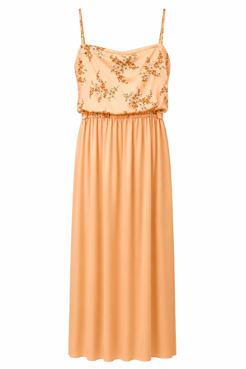 Vintage 1970s Peach Floral Maxi Dress – Romantic Fall Prairie Dress | Estimated Size Small