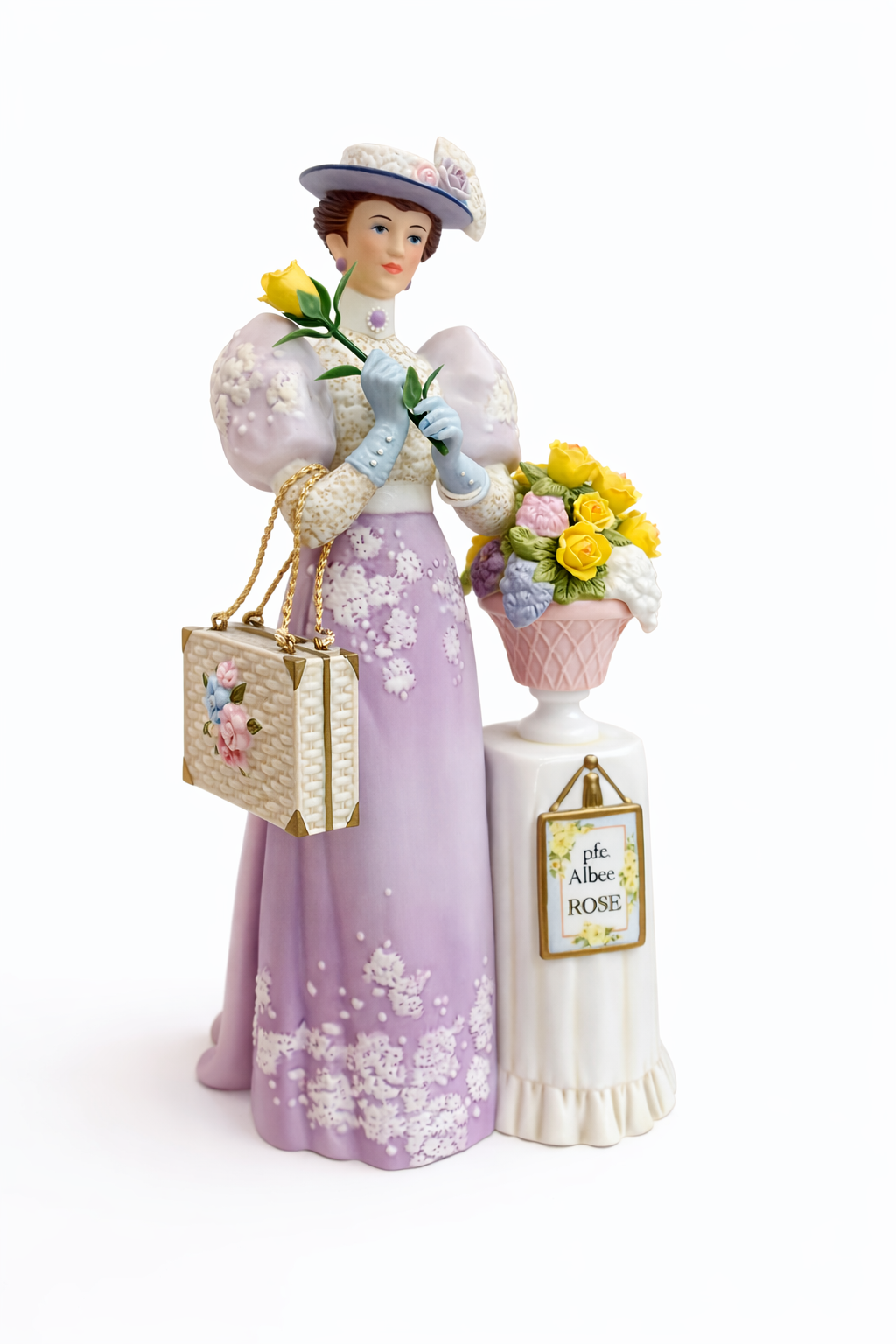 Avon 2001 “Lady in Lilac” Victorian Rose Figurine | Vintage Avon Collectible Lady Statue
