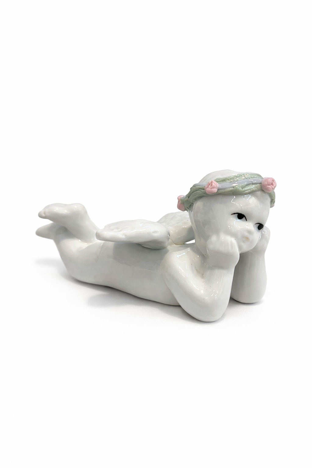 Dreaming Cherub Angel | Laying Porcelain Figurine