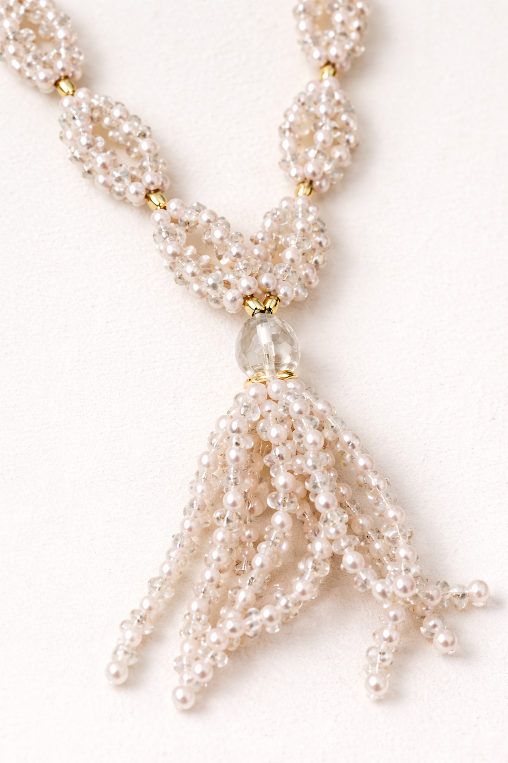 “Perle d’Amour” Vintage Beaded Pearl Tassel Necklace | Romantic Statement Jewelry