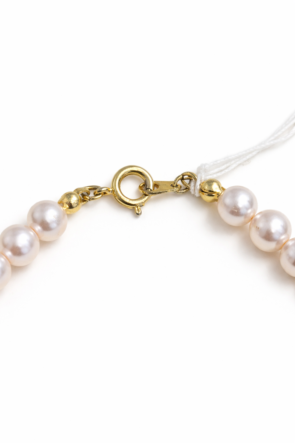 Vintage Blush Pink Pearl Necklace with Gold Clasp | Classic Feminine Strand