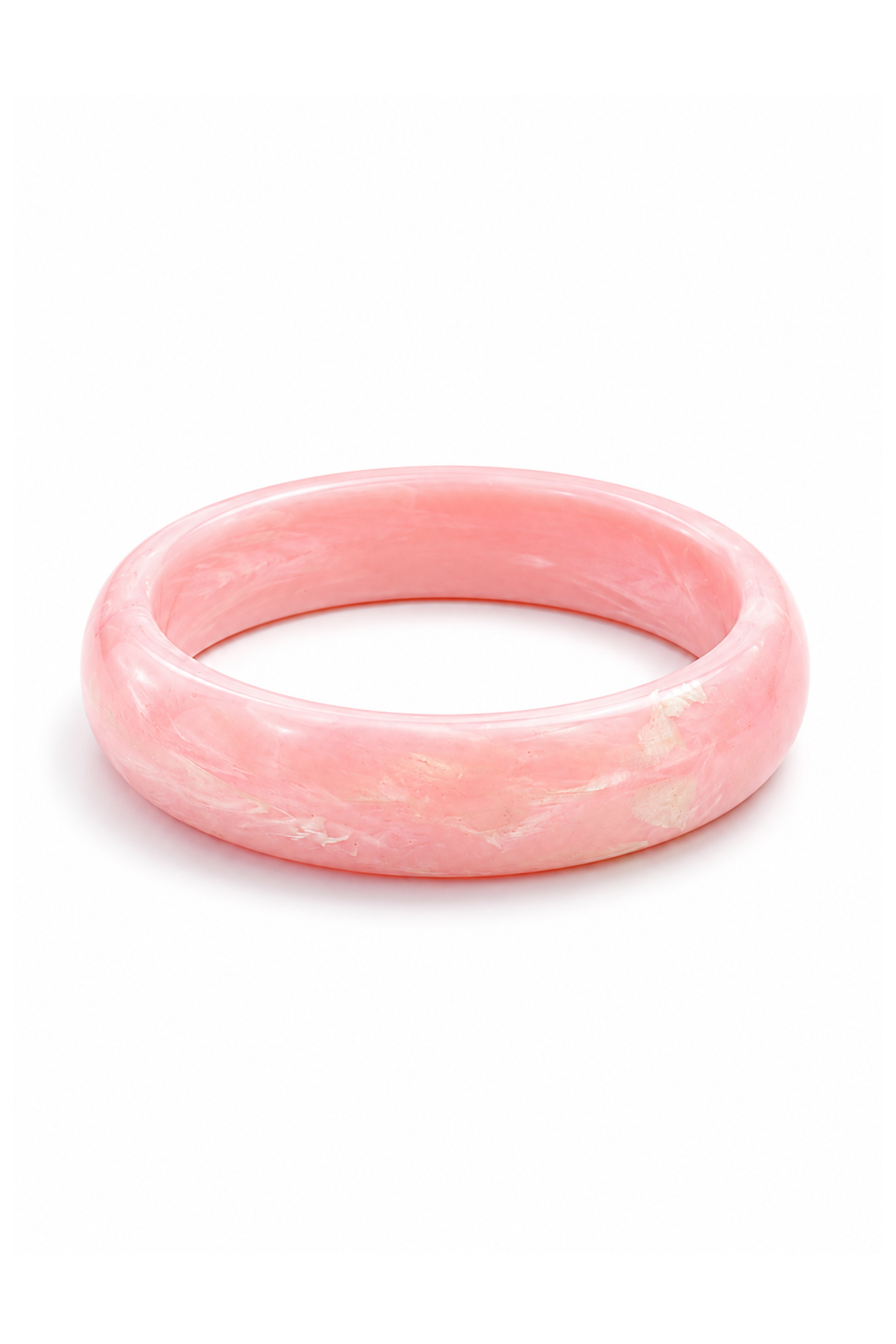 Vintage Pink Marbled Lucite Bangle Bracelet | Retro Statement Bracelet