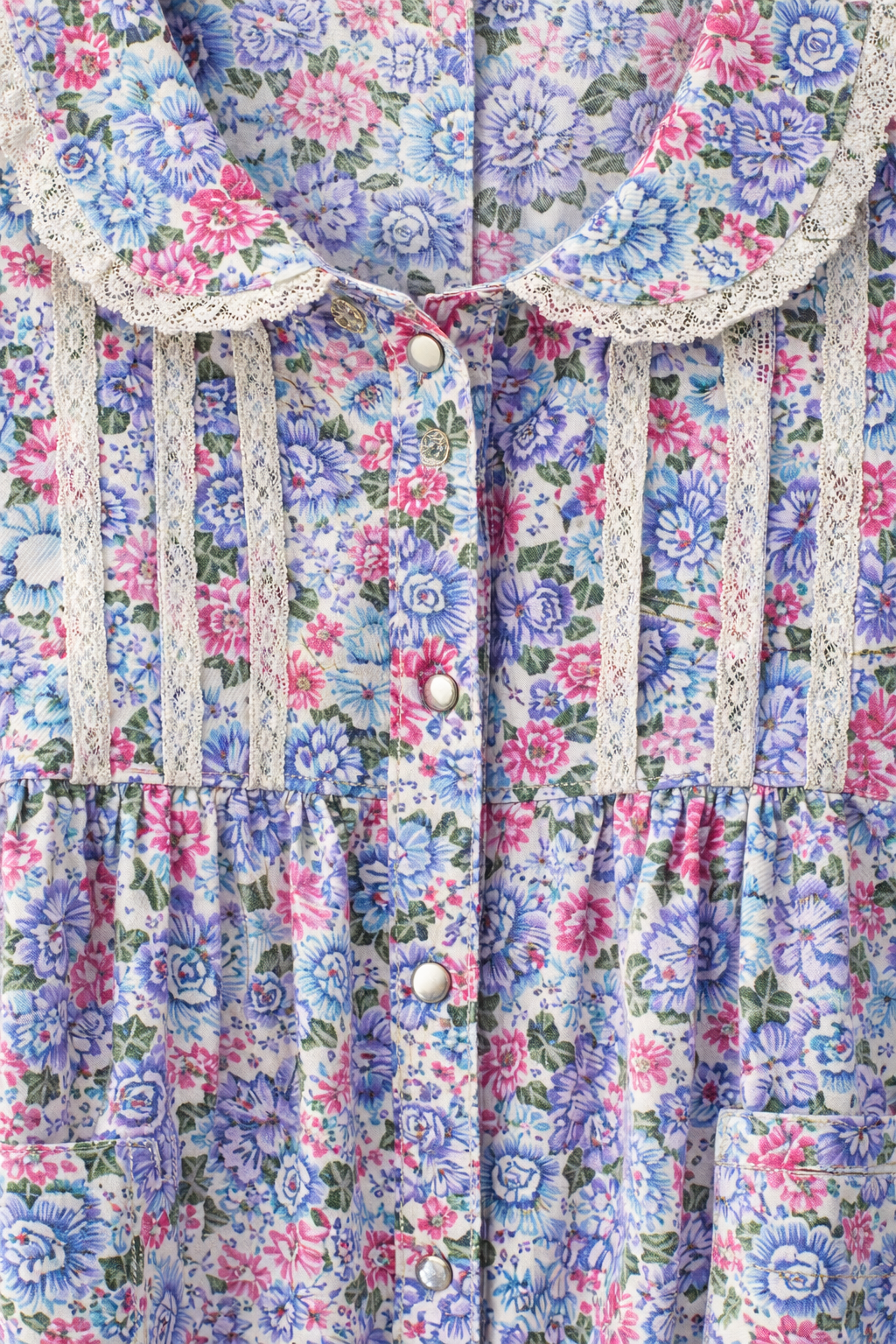 Garden Morning Vintage Floral Housecoat | Cottagecore Button-Front Robe