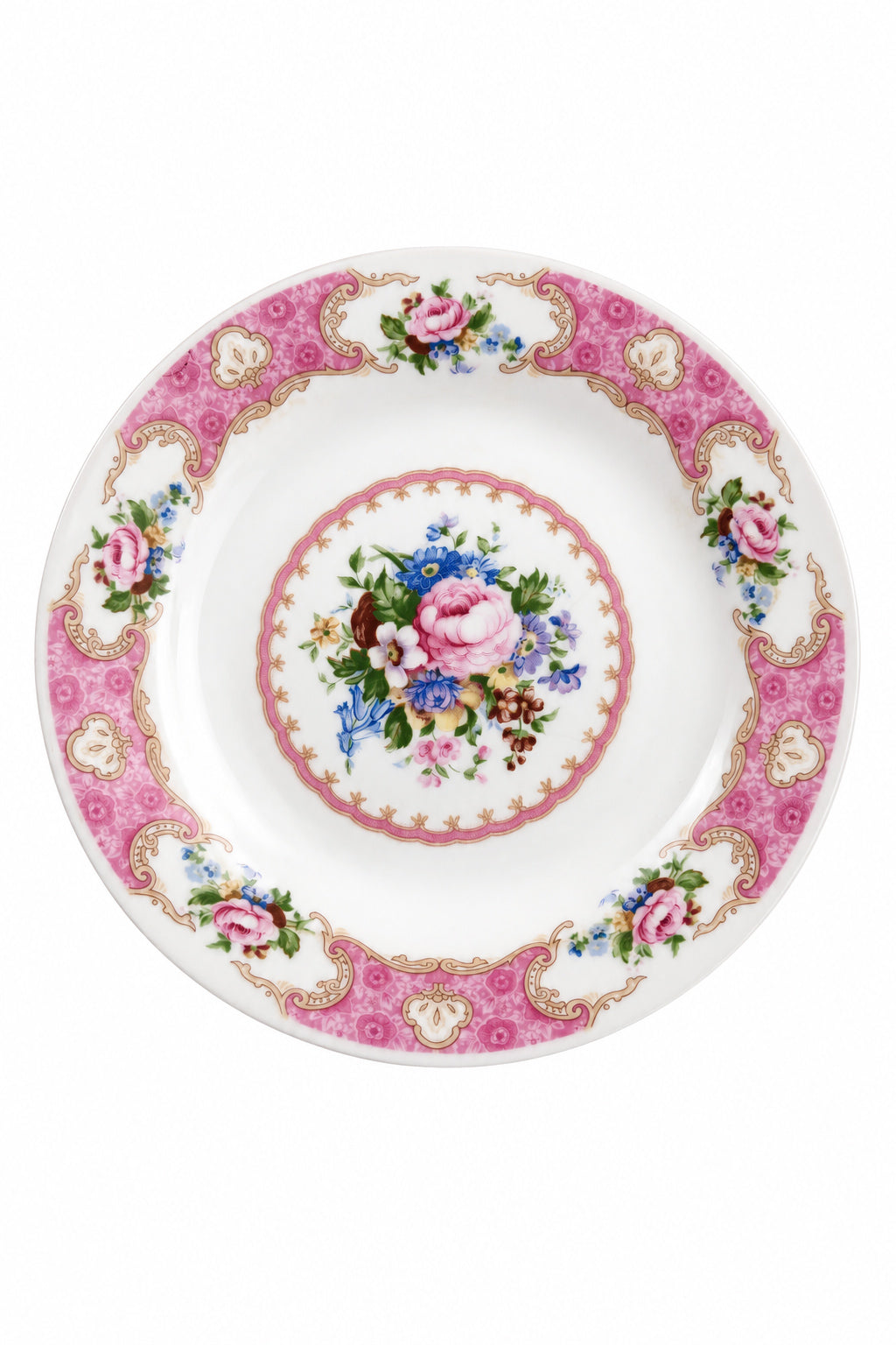 Vintage Remington Fine China Spring Garden Floral Plate | Pink & Gold Decorative Dish | Jewelry Catchall